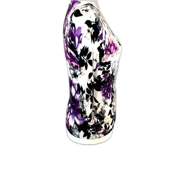 WHITE HOUSE BLACK MARKET 3/4 Sleeve Sparkle Detail Floral Cardigan Size S - Picture 2 of 5